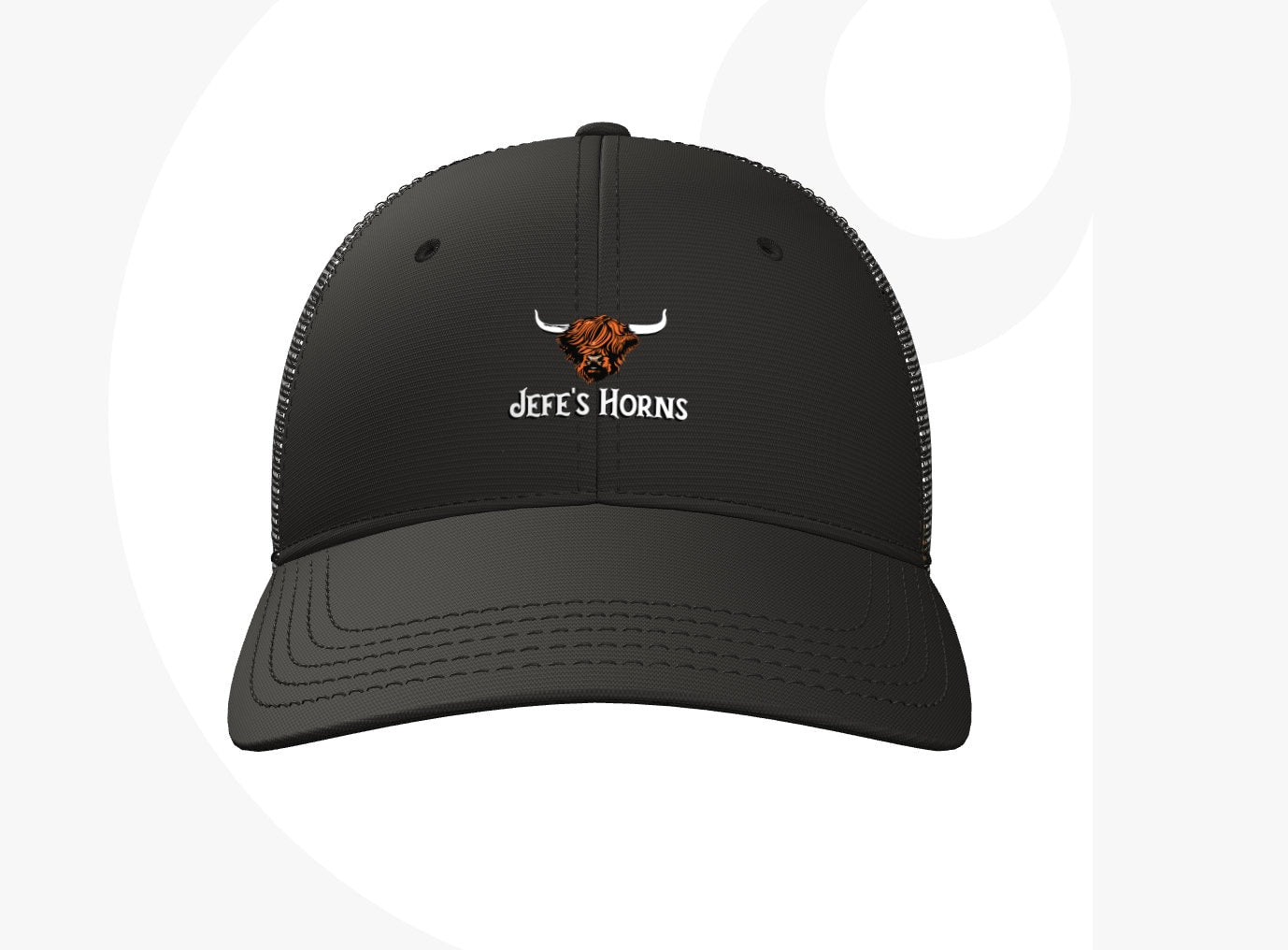 Jefe's Horns Embroidered Black Hat Carhartt Rugged Professional Series Canvas Mesh-Back Baseball Trucker Cap