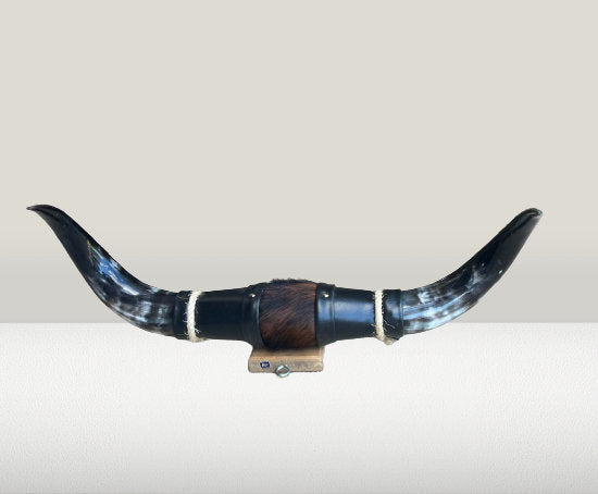 Jefe's SPECIAL #627: Medium "Sencillo" - 19" - Brindle Mahogany w/ Black Marbled Horns - Polished Mount Longhorn Steer Bull Cowboy Art Decor